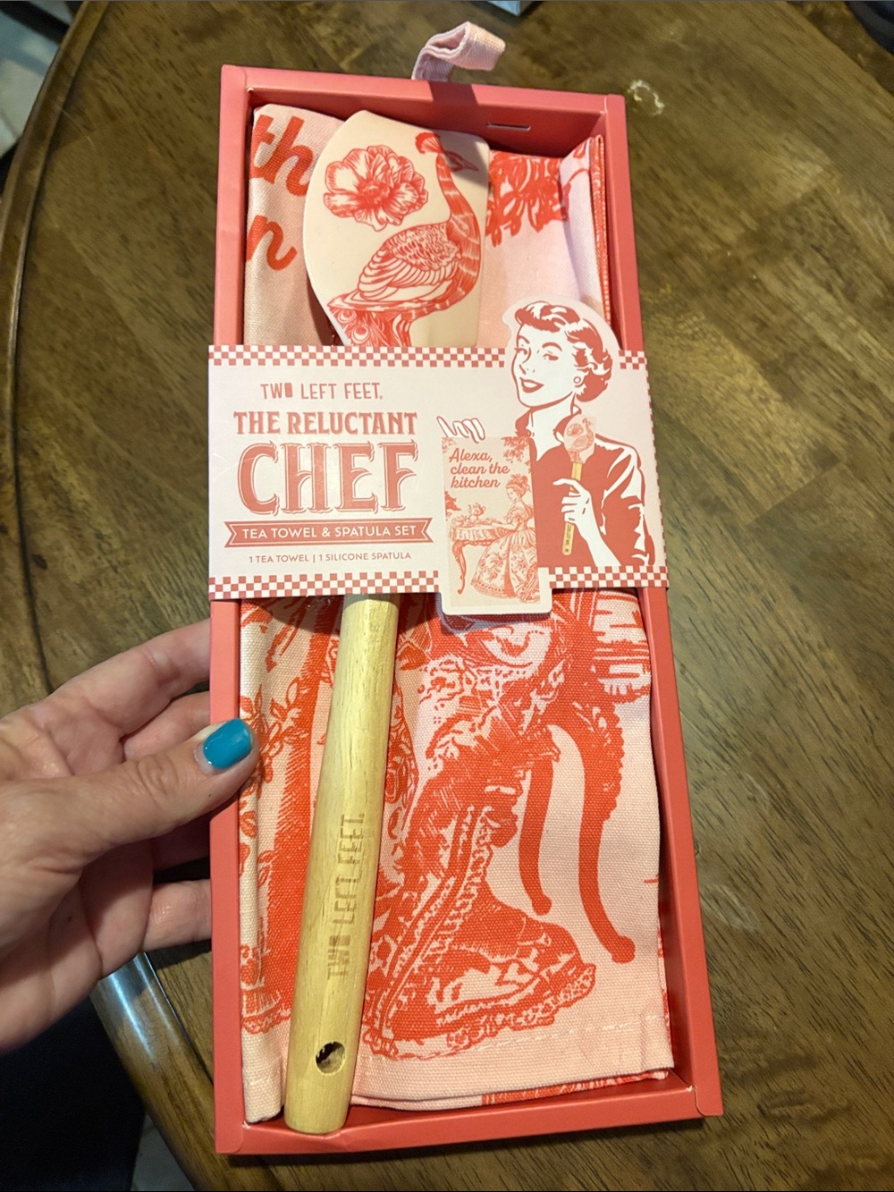 The Reluctant Chef Coral Tea Towel & Spatula Set
